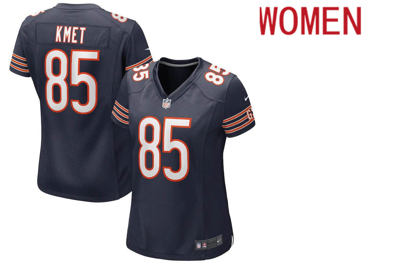 Women Chicago Bears 85 Cole Kmet Nike Navy Game NFL Jersey